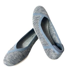 Clarks Cloudsteppers Womens 10 M Comfort Casual Blue Fabric Slip On Loafer Flats